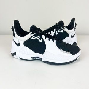 Nike PG 5 TB Shoes Mens Black White Oreo Paul George Basketball Sneaker Size 6.5